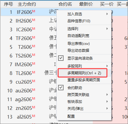 快期3多周期同列选项图